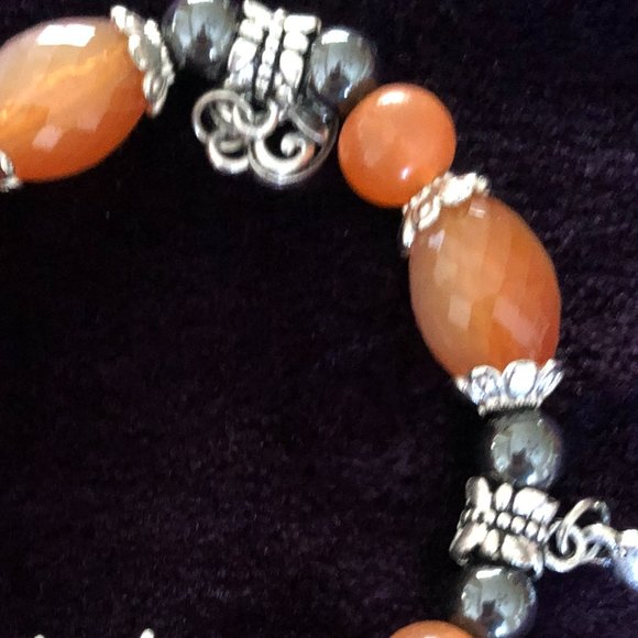 Faux Crystals & Beads Adjustable Charms Bracelet. - Picture 5 of 6